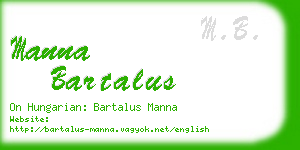 manna bartalus business card